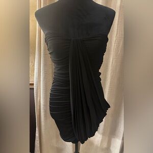 Bebe Elegant Black Ruched Dress